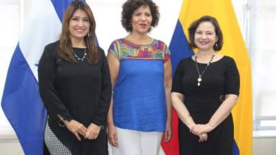 Alba Consuelo Flores, titular de la Secretaría de Salud recibió a Luz Marina Rivera Rojas, embajadora de Colombia en Honduras.