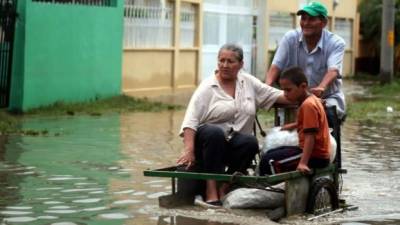 Inundaciones provocadas por fuertes lluvias en Honduras.