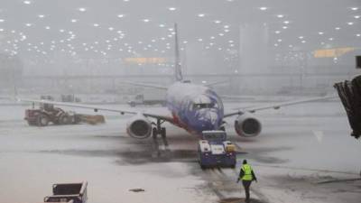 La tormenta de nieve provocó cancelaciones de vuelos en Chicago, Nebraska y Kansas City./AFP.