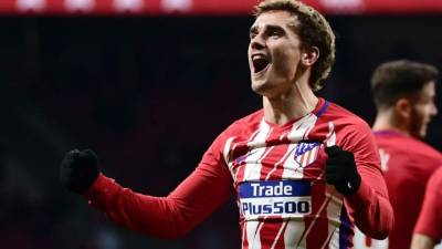 Antoine Griezmann le hizo cuatro goles al Leganés en el Wanda Metropolitano. Foto AFP