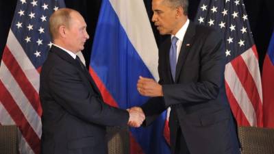 El presidente ruso Vladimir Putin con el mandatario estadounidense Barack Obama.