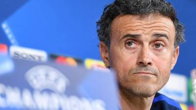 ITA94 TURÍN (ITALIA), 10/04/2017.- El entrenador español del Barcelona Luis Enrique durante una rueda de prensa en el estadio Juventus en Turín, Italia, hoy 10 de abril de 2017. El Barcelona y la Juventus disputarán mañana un partido de ida de cuartos de final de la UEFA Liga de Campeones en Turín. EFE/Alessandro Di Marco