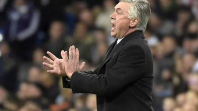 Carlo Ancelotti, durante el partido contra el Ludogorets en el Santiago Bernabéu.