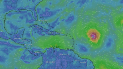 Imagen muestra la localización actual del huracán Lee, que subió este jueves a categoría 2.