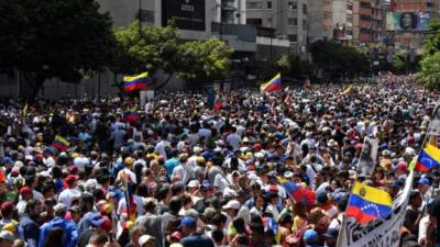 Miles de opositores salieron a las calles en Caracas para exigir la salida de Nicolás Maduro del poder./AFP.