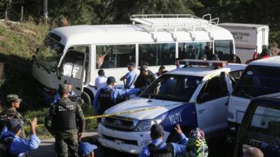 El bus iba hacia Comayagüela cuando fue atacado.