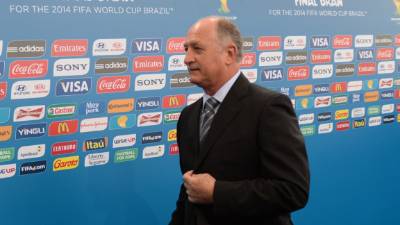 Luiz Felipe Scolari a su llegada al sorteo del Mundial.