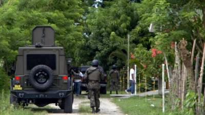 El allanamiento se ejecutó en la comunidad de Río Oro, La Masica, Atlántida.