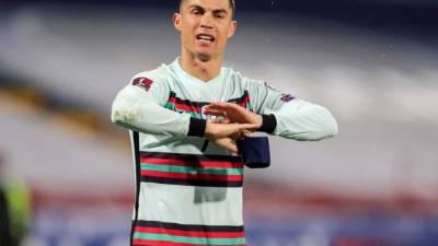 Belgrade (Serbia), 27/03/2021.- Portugal's Cristiano Ronaldo reacts during the Group A of FIFA World Cup Qatar 2022 qualifier match at Rajko Mitic Stadium in Belgrade, Serbia, 27th March 2021. (Mundial de Fútbol, Belgrado, Catar) EFE/EPA/MIGUEL A. LOPES