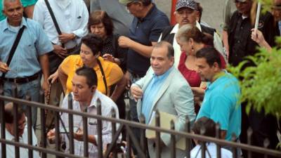 El periodista David Romero a su llegada a los juzgados de Tegucigalpa.