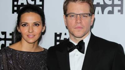HOLLYWOOD, CALIFORNIA - NOVEMBER 04: Christian Bale (L) and Matt Damon arrive at the premiere of Fox's 'Ford V Ferrari' at the TCL Chinese Theatre on November 04, 2019 in Hollywood, California. Kevin Winter/Getty Images/AFP
