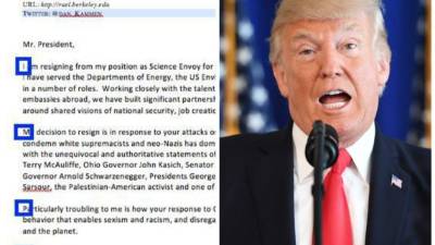 Un científico sugirió que Trump debe someterse a un juicio político por no condenar la violencia racista en EUA.