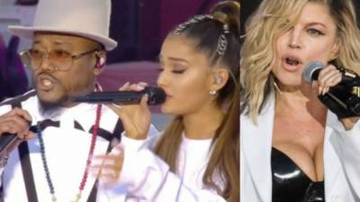 Black Eyed Peas se unió a 'One love Manchester' con un mensaje contundente con el super hit 'Where Is The Love?', acompañados por Ariana reemplazando la voz de Fergie.