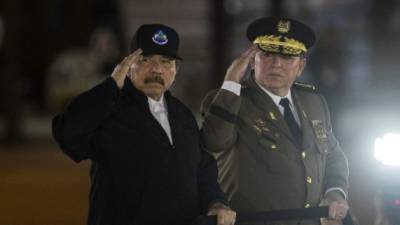 El presidente de Nicaragua, Daniel Ortega, junto al general de Ejército Julio Cesar Avilés. Foto: EFE/Archivo