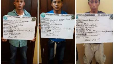 Los detenidos con sus respectivas fichas.