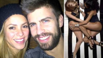 Shakira junto a Piqué. En la otra imagen la cantante colombiana en su video con Rihanna.