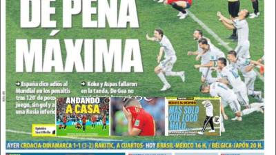 La eliminación de España se llevó las portadas mundiales.