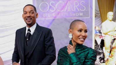 Will Smith y Jada Pinkett<b> </b>Smith en la ceremonia de los premios Óscar en 2022.