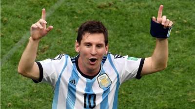 Leo Messi celebrando la clasificación de Argentina a semifinales.