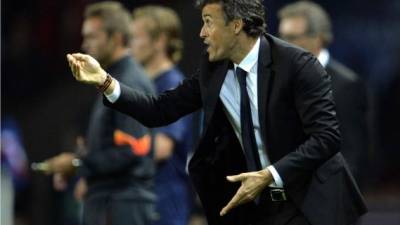 Luis Enrique durante el partido contra el París Saint Germain.