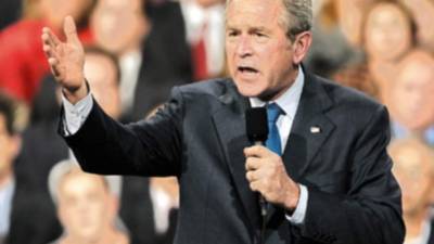 President Bush speaks to the Lancaster Chamber of Commerce and Industry in Lancaster, Pa., Wednesday, Oct. 3, 2007. (AP Photo/Carolyn Kaster)