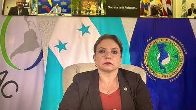 Xiomara Castro, presidenta de la Celac, en una reunión virtual.