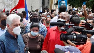 Díaz Canel acusó a EEUU de provocar las masivas manifestaciones contra su Gobierno en Cuba./EFE.