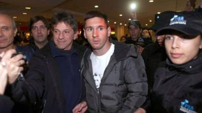 Leo Messi a su llegada a Buenos Aires.