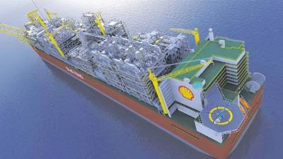 Representación de Prelude, que cuando se construya será la estructura flotante más grande del mundo.