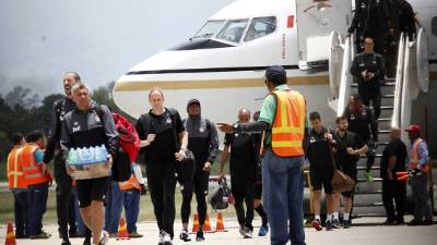 Momento en que los canadienses pisaban ya suelo catracho.