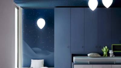 Lámparas en forma de globo para las habitaciones de los niños.
