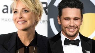 Los actores Sharon Stone y James Franco.