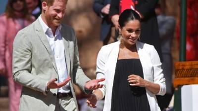 El príncipe Harry y Meghan Markle, duques de Sussex, visitan la Alcazaba de los Udayas, Marruecos este 25 de febrero de 2019. Foto FADEL SENNA / AFP.