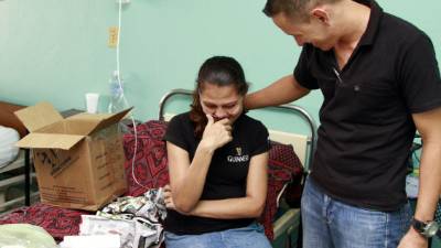 Alba Luz y Nahúm emocionados agradecieron el apoyo de los hondureños.