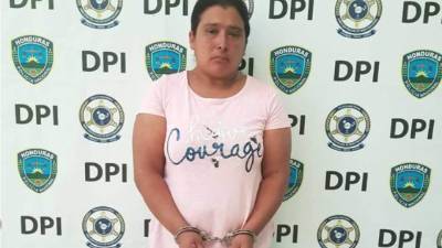 La detenida Nury Patricia Solorzano.