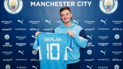 Jack Grealish es el nuevo número 10 del Manchester City. Foto Twitter @ManCity