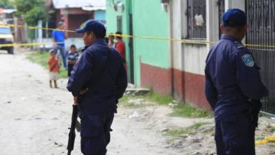 Escena del crimen en San Pedro Sula.
