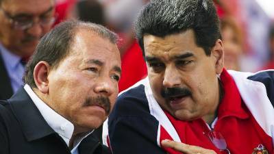 Fotografía muestra a Daniel Ortega, presidente de Nicaragua, y al mandatario venezolano, Nicolás Maduro.