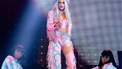 La rapera Cardi B durante su concierto en Texas. Foto: AFP.