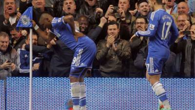 Así celebró Samuel Eto'o su gol contra el Tottenham.