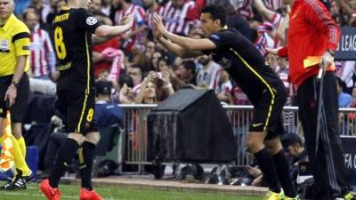 Iniesta, en el cambio por Pedro Rodríguez. Foto cortesía diario AS.