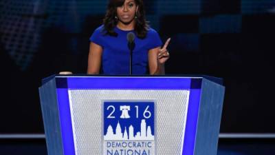 Michelle ofreció un conmovedor discurso en Filadelfia.