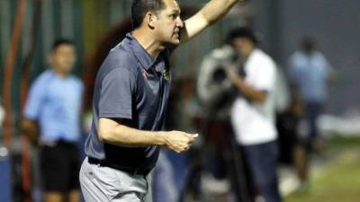 Javier Delgado, durante el partido contra el Platense.