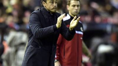 Luis Enrique durante el partido contra el Valencia.