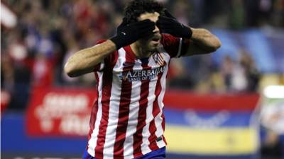 Diego Costa celebrando su primer gol contra el Milan.
