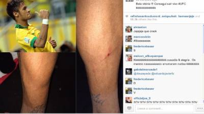 Esta fue la foto y el mensaje que colgó Neymar en Twitter.