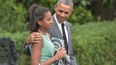 Sasha Obama es la hija menor del mandatario estadounidense. AFP.