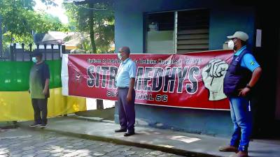 Son más de 500 empleados de Salud los afiliados a Sitramedhys en Cortés. Foto: Yoseph Amaya.
