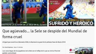 Los medios de mundo reaccionan ante la drámatica victoria de Brasil. En Costa Rica, lloran por la derrota.