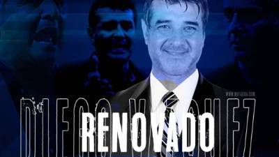 Motagua hizo oficial la renovación de Diego Vázquez. Foto Twitter Motagua.